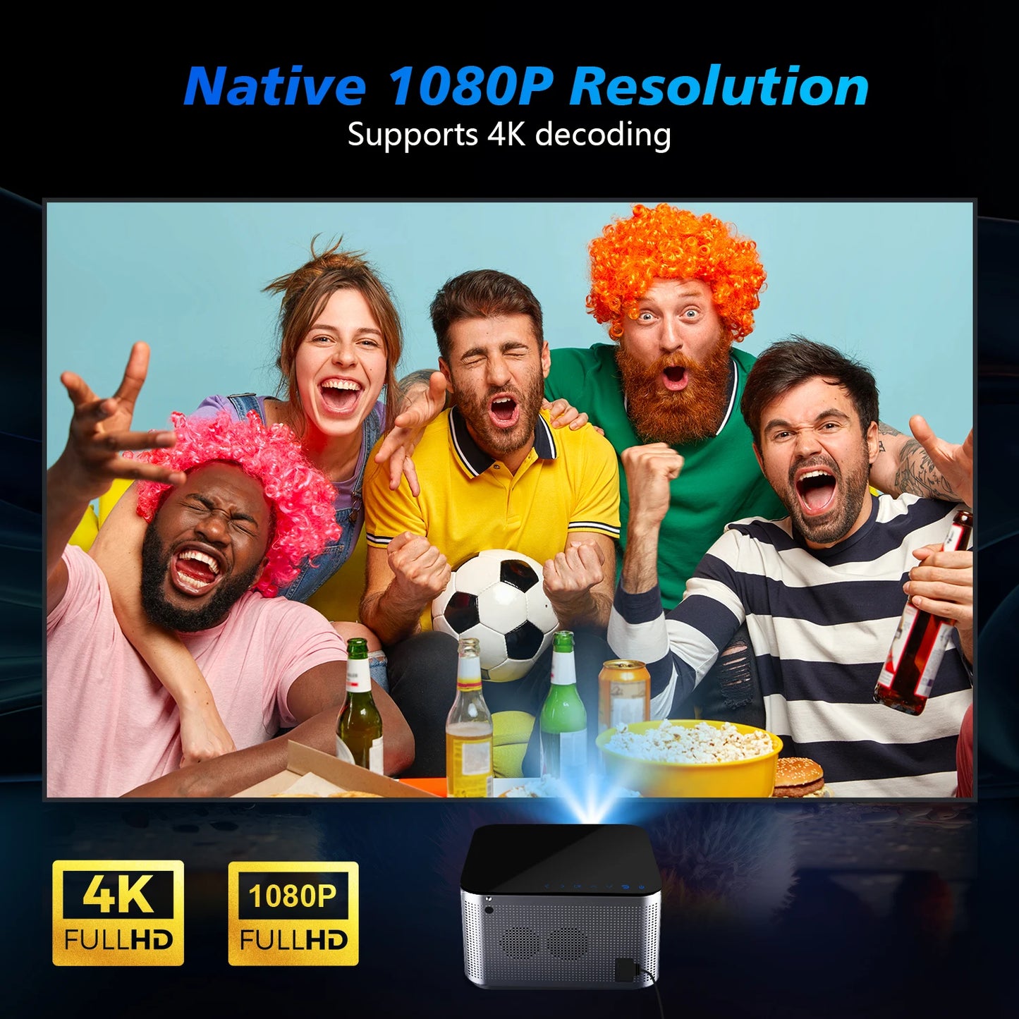 Ultra HD 4K Android 11 Smart Projector - 580 ANSI, 1920x1080P, WiFi 6, BT 5.0, Voice Control for Home Cinema Experience